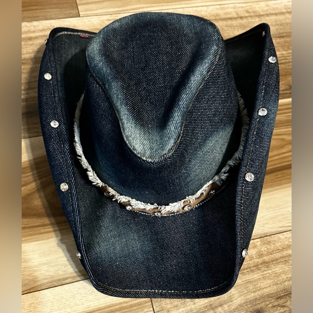 Bullhide Cowgirl Western Denim Cowboy Hat with Studded Details